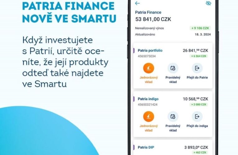 ČSOB vylepšila aplikaci. Ukáže i investice z Patrie